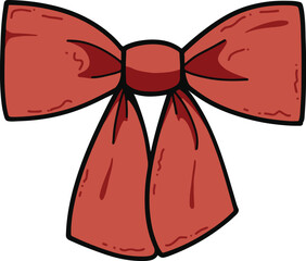 simple red bow vector graphic
