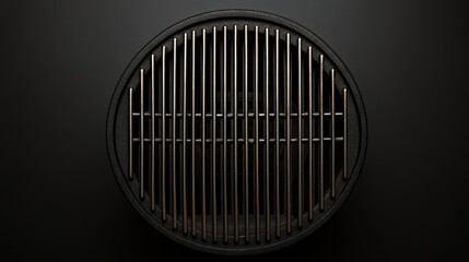 grill on a black background
