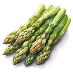 A bunch of fresh green asparagus, showcasing its vibrant color and texture.
