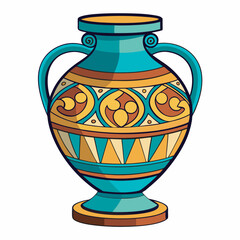 antique greek vase on white background