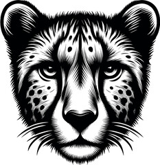 Cheetah Silhouette - Black Vector Cricut Design for T-Shirt Printing