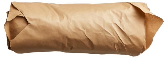 PNG Burrito wrapped in brown paper