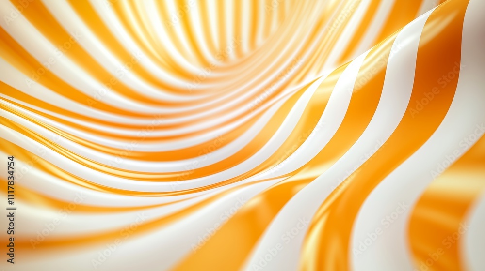 Poster swirling patterns of orange and white create a dynamic visual texture in a modern design
