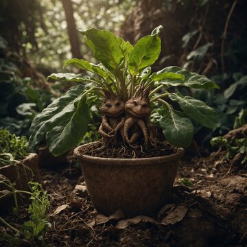 Write about the mythical mandrake and its rumored properties.

