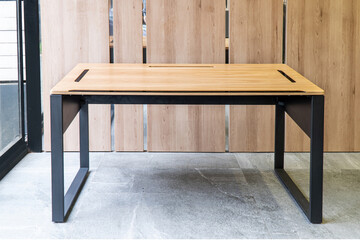 Director's office with large wooden table. Interior design