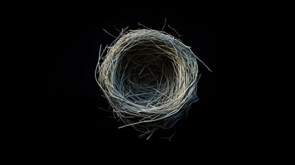 nest on a black background