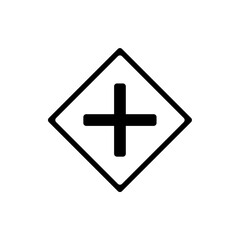 Obraz premium road junction sign icon, modern vector isolated on white background. 