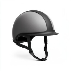 Fototapeta premium a equestrian helmet clipart, riding safety gear, black and gray, isolated on white background