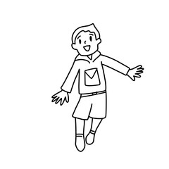 doodle kids outline cartoon vector