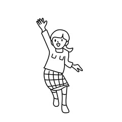doodle kids outline cartoon vector
