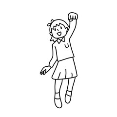 doodle kids outline cartoon vector