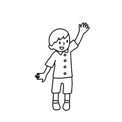 doodle kids outline cartoon vector