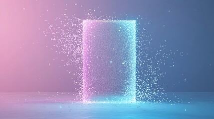 Quantum Computing Processor Visualizing Blockchain Data Flow with Pastel Background