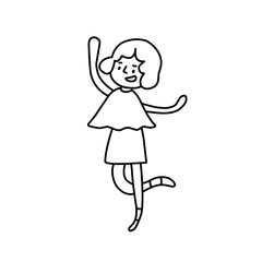doodle kids outline cartoon vector