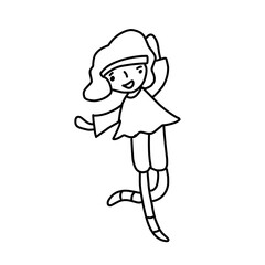 doodle kids outline cartoon vector