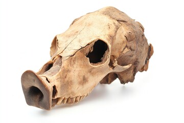 Fototapeta premium A close-up shot of a human skull on a clean white surface