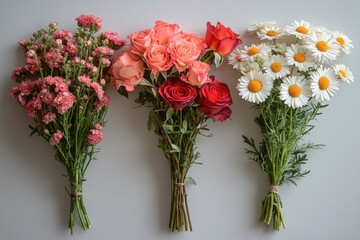 Fototapeta premium A collection of flowers arranged together, perfect for decoration or gift-giving