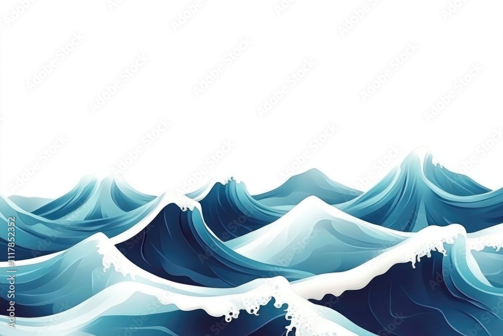 Poster a massive wave crashes onto the surface of the ocean, with seaweed and foam surrounding it