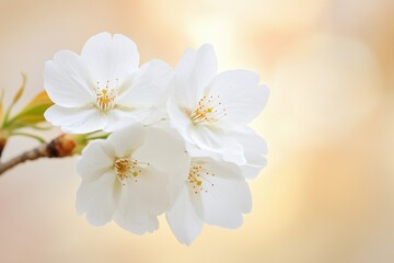 Obraz premium Close-up shot of white flowers on a branch
