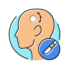 craniotomy surgery color icon vector. craniotomy surgery sign. isolated symbol illustration
