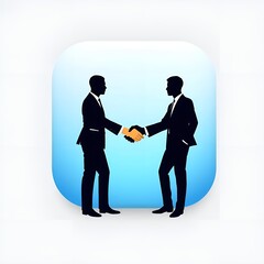 Fototapeta premium Stylized handshake icon representing partnership and collaboration in a professional setting 
