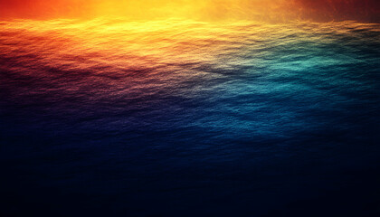 Obraz premium Vibrant sunset reflecting on the ocean surface, creating a stunning gradient of warm oranges and cool blues. A breathtaking view of nature's artistry.