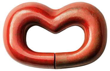PNG Rusty red Omega clip or link with heart-shaped design