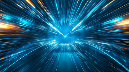 Fototapeta premium surrounded by ethereal light beams and swirling futuristic patte