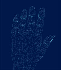 Fototapeta premium Abstract hand triangles mesh. Polygonal design.