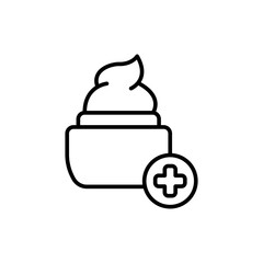 Medical lotion outline icons, minimalist vector illustration ,simple transparent graphic element .Isolated on white background