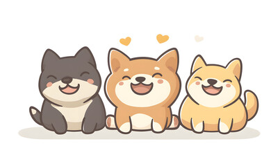 Playful Doodle Dog Illustrations for Creative Posters, Tags, and Banners with Text Space