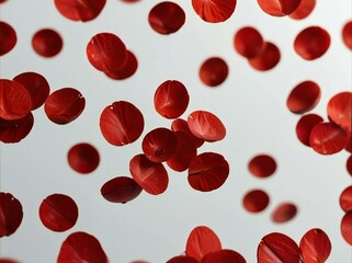 red cells flowing through vein