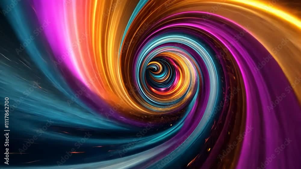 Poster vibrant abstract swirling light patterns in motion creating a dynamic visual experience