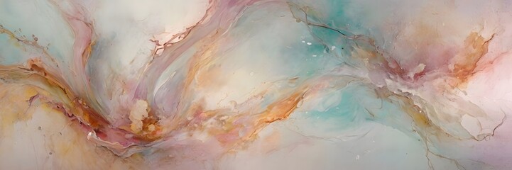 Abstract Fluid Art With Pastel Colors and Dreamy Flowing Patterns