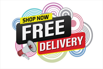 Obraz premium free delivery poster banner graphic design icon logo sign symbol social media website coupon sale