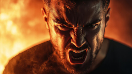 A very angry man, he was so angry that he was already on fire, he could have just solved everything calmly. He's probably an abuser and a misogynist. Or maybe just a fireman.