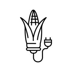 Bioenergy plant black line icon.