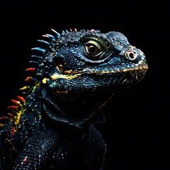 Fototapeta premium beautiful animal in a studio isolated on black wild life