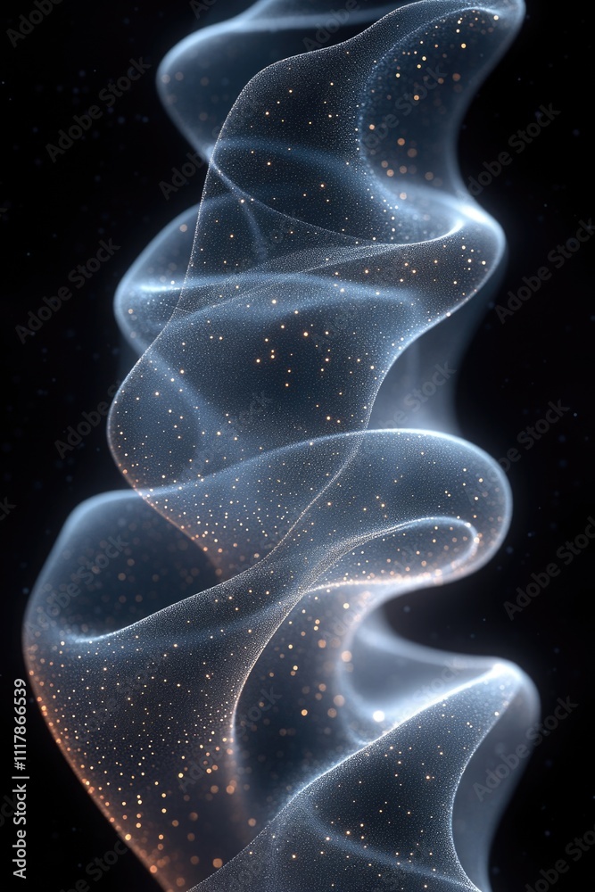 Poster Close up of a spiral shaped object on a black background