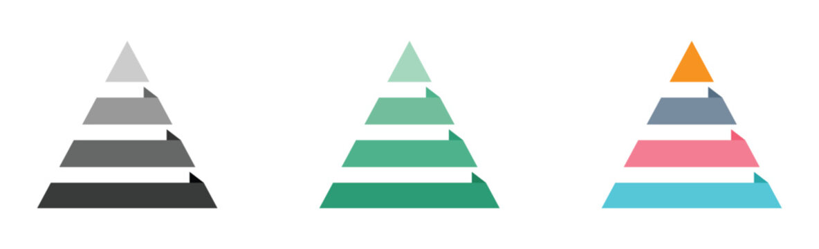 4 tier pyramid vector infographic design