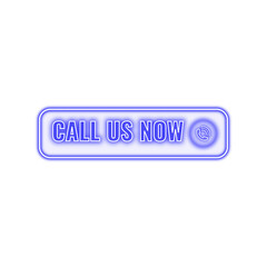 Neon call us now button sign for ui with blue colour | Glowing call us now button image with blue colour | call us now button Neon sign |Transparent call us now button sticker | call us now button
