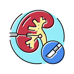 kidney transplant surgery color icon vector. kidney transplant surgery sign. isolated symbol illustration