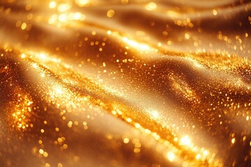 Obraz premium High-quality photo of a shiny fabric with gold sparkles, suitable for fashion, jewelry, or luxury product designs