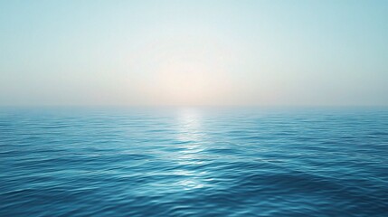 Fototapeta premium Calming Soft Blue Sky with Gentle Gradient Over Tranquil Water Surface