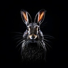 beautiful animal in a studio isolated on black wild life
