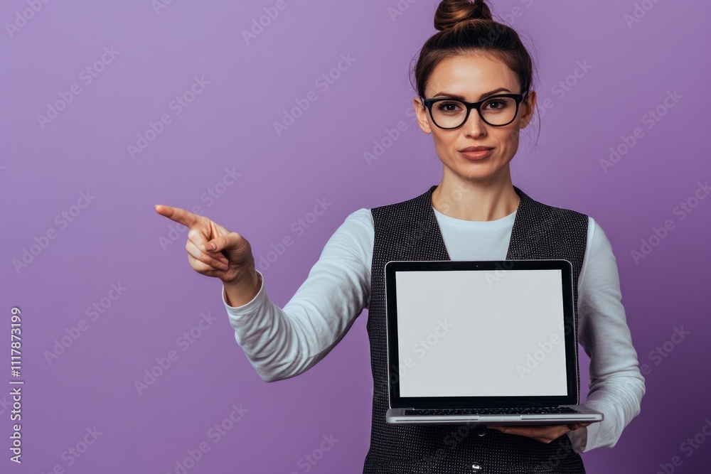 Poster a person sitting alone with a laptop showing a blank screen, great for illustrations of isolation or