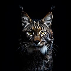beautiful animal in a studio isolated on black wild life