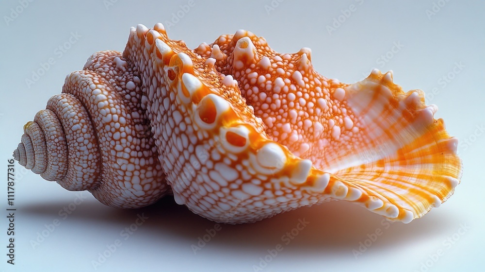 Poster a close-up shot of a shell on a white surface