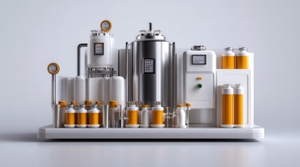 Fototapeta premium industrial machines used in a chemical plant, including reactors and mixers