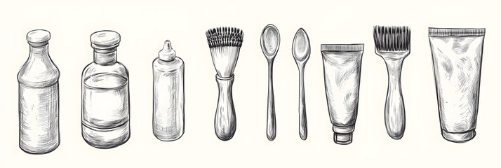 Collection of Monochromatic Sketch Objects